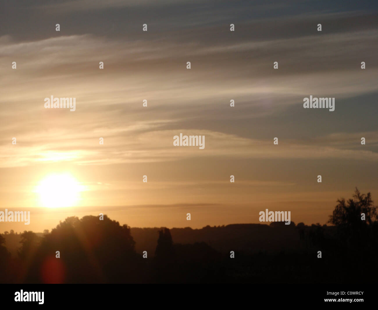 Sunrise in Luton Inghilterra Bedfordshire Regno Unito Foto Stock