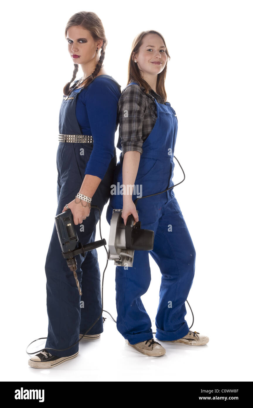 Due giovani workwomen Foto Stock