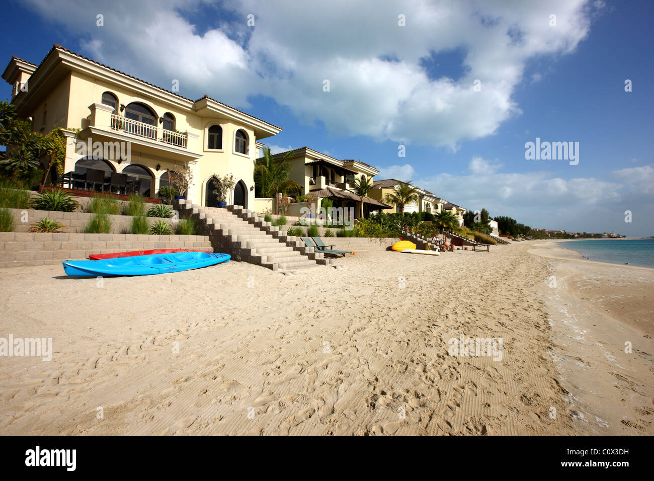 Casa privata, sul Palm Jumeirah, per affittare un appartamento di vacanza. Dubai, Emirati Arabi Uniti. Foto Stock