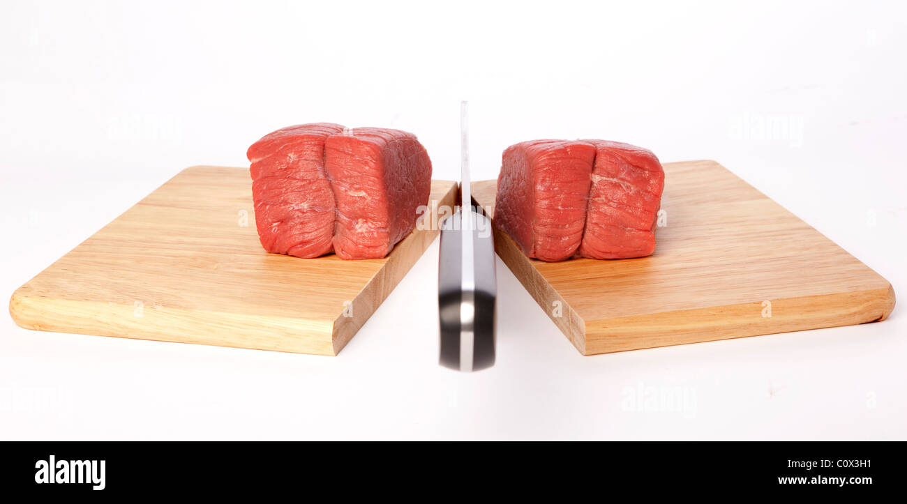 Mannaia carne tagliere Foto Stock