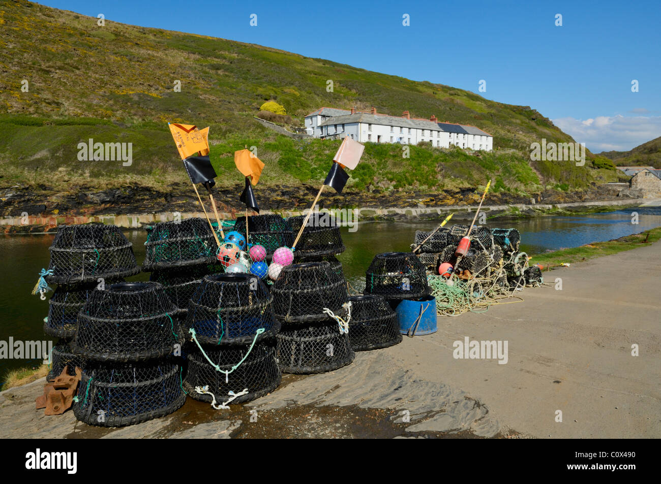 Lobster Pot a Boscastle Porto sulla North Cornwall coast, Inghilterra. Foto Stock