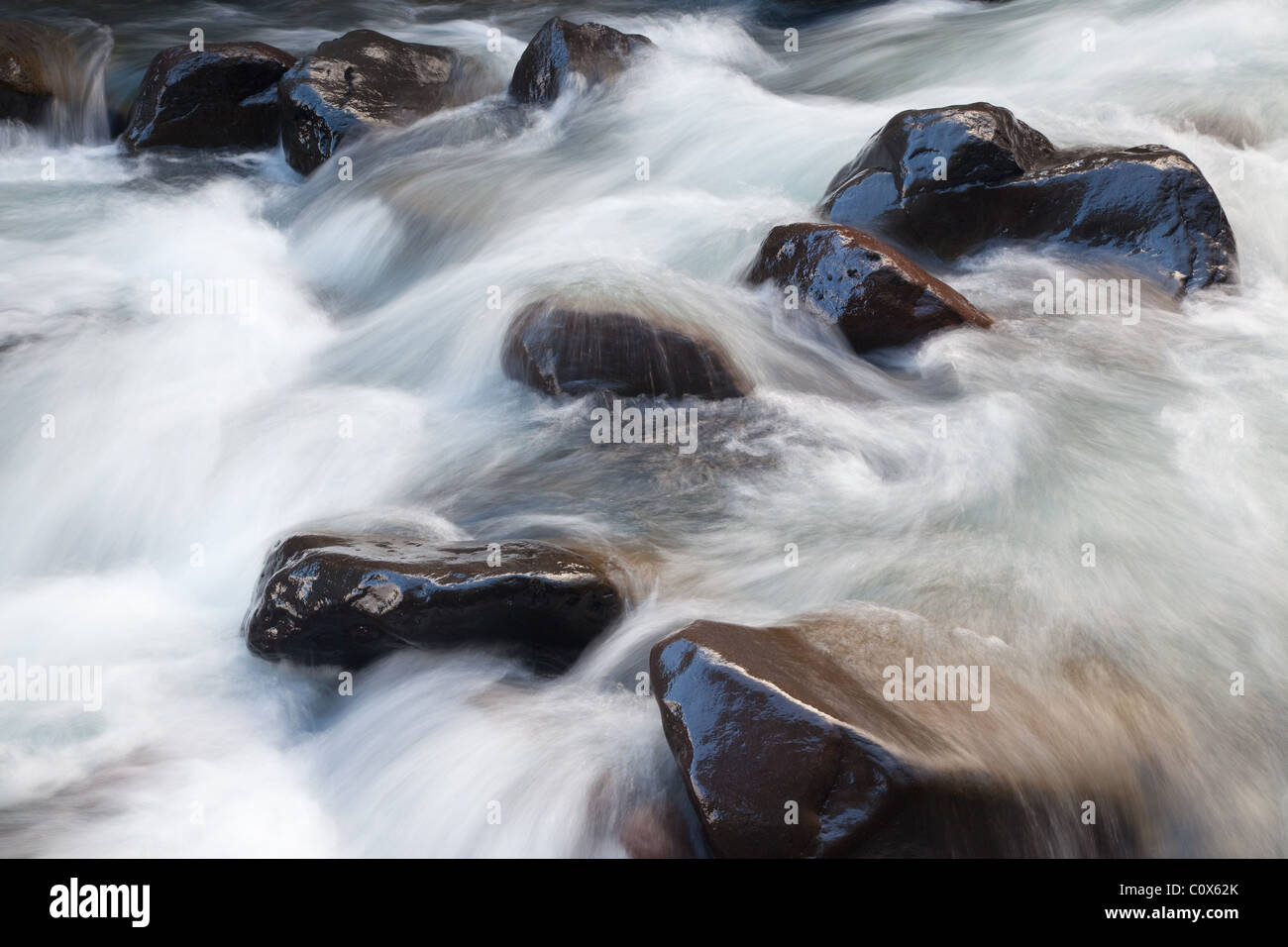 Flusso Whakapapanui, Tongariro National Park, North Island, Nuova Zelanda Foto Stock