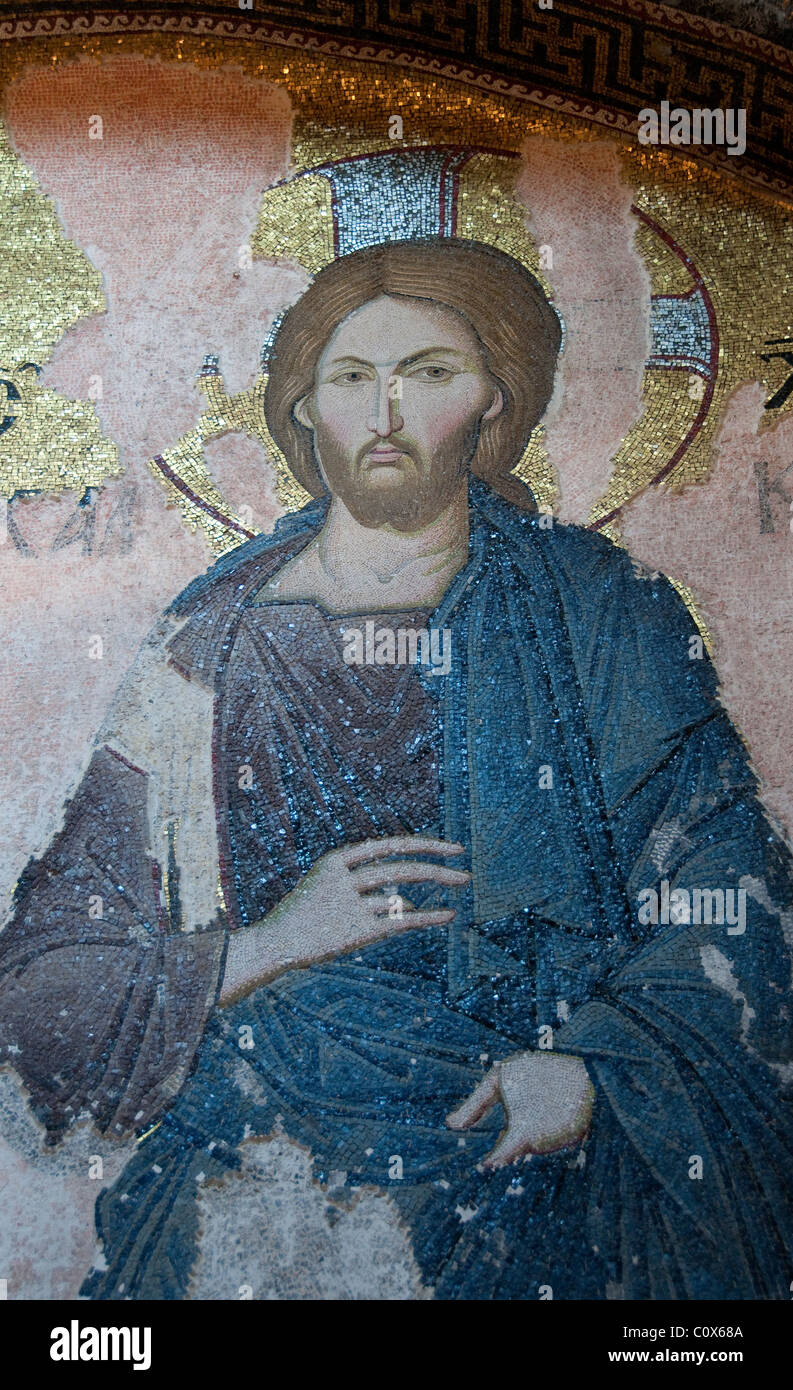 Mosaico di Cristo in Istanbul Foto Stock