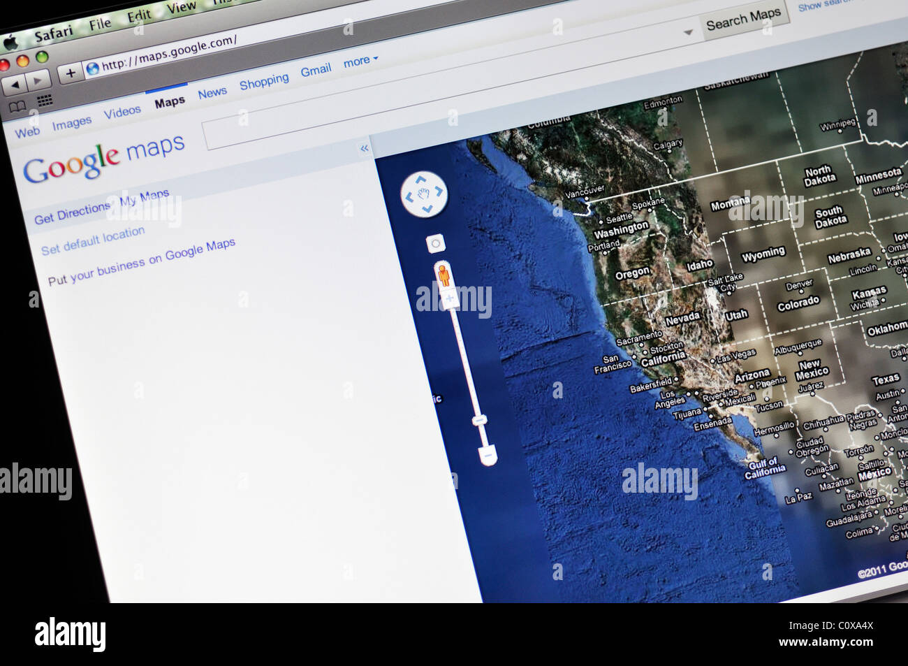 Sito web di Google Maps Foto Stock