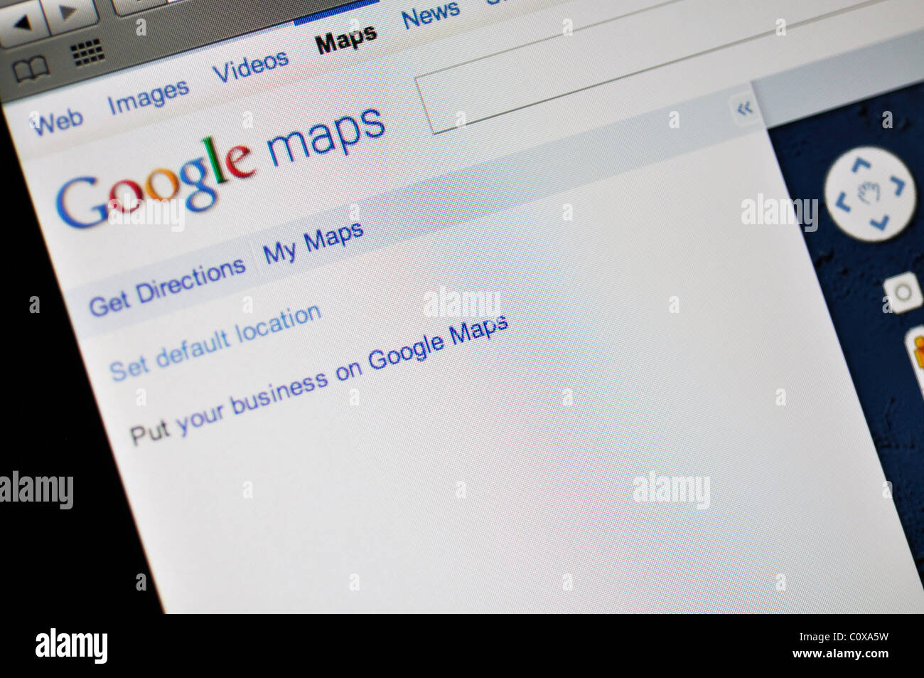 Sito web di Google Maps Foto Stock