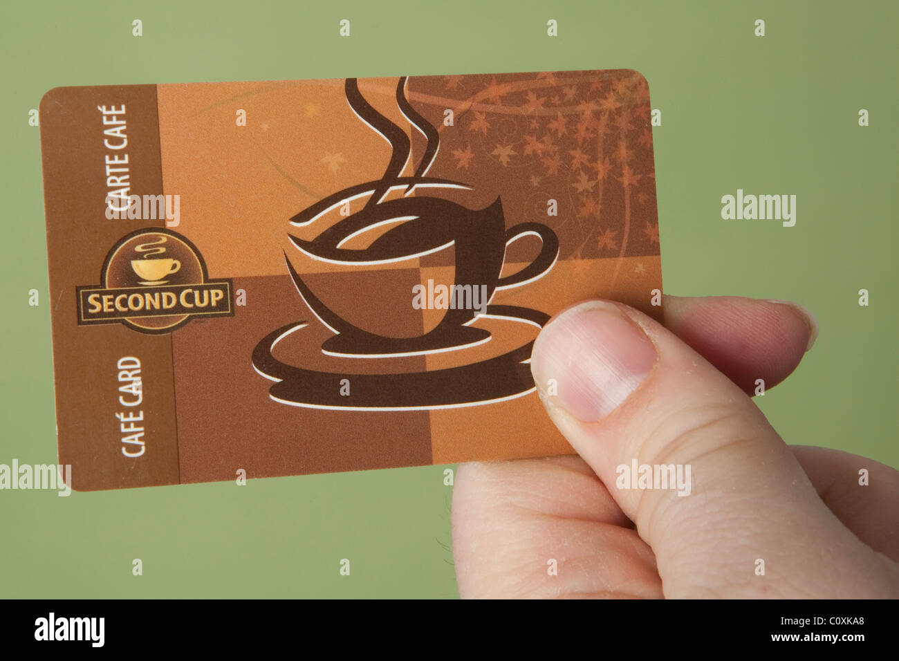 Una seconda tazza di caffè "Card / Carte Cafe' la carta regalo è raffigurato giovedì 10 febbraio, 2011. Foto Stock