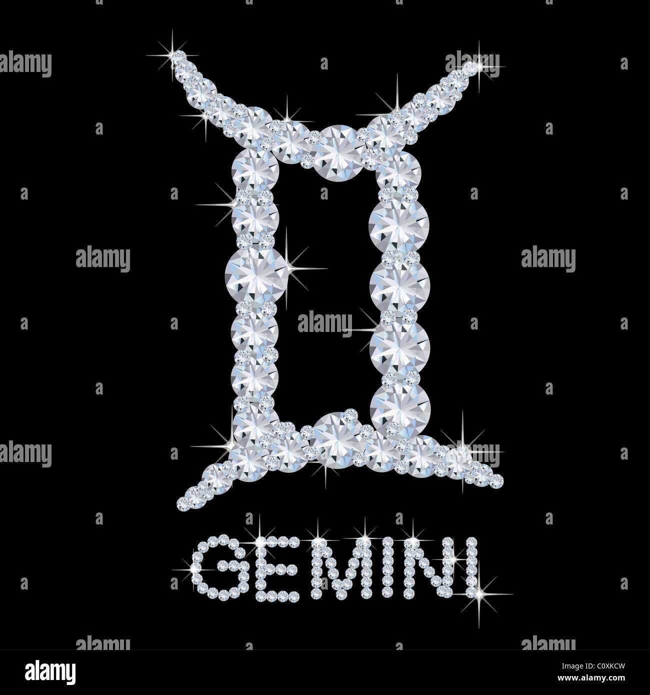 Diamond zodiac Gemini Foto Stock