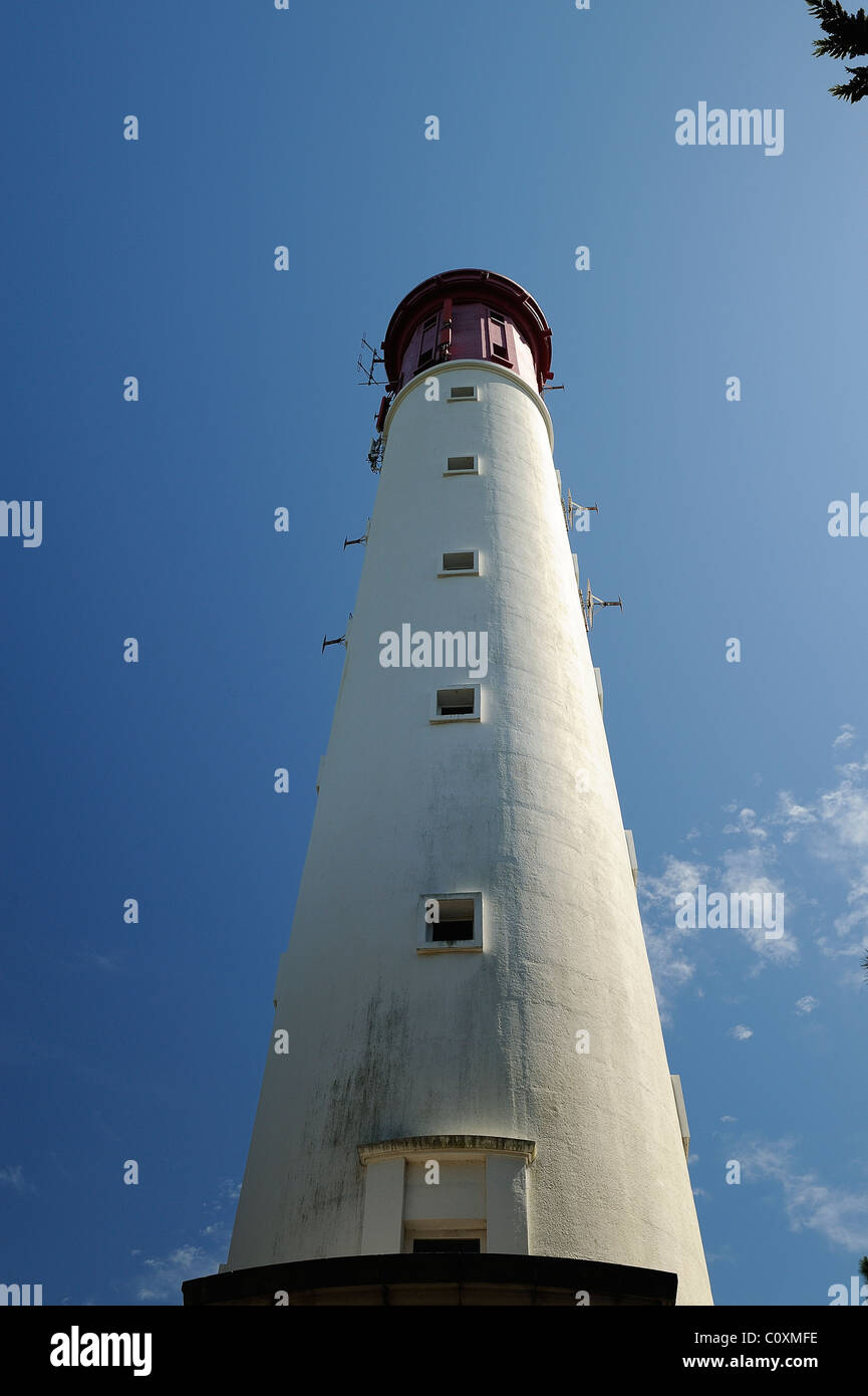Faro di le Cap Ferret, baia di Arcachon, bassin, Dipartimento della Gironde, Francia Foto Stock