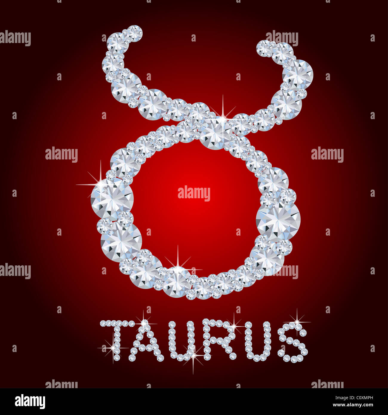 Diamond zodiac taurus Foto Stock