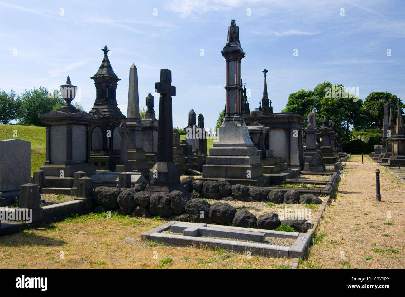 Vista del cimitero Undercliffe Bradford Foto Stock