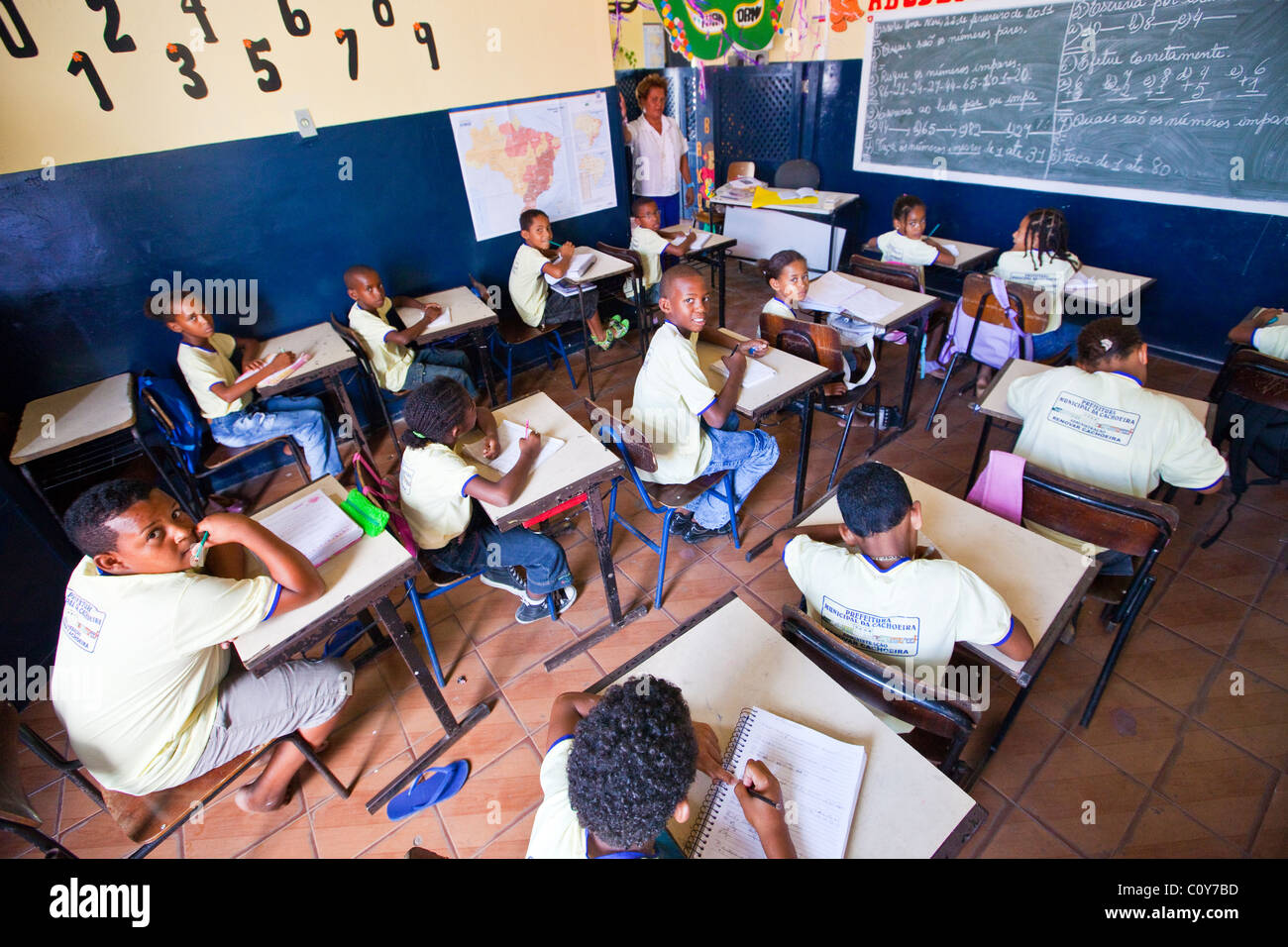 La scuola primaria a Cachoeira, vicino a Salvador de Bahia, Brasile, Foto Stock