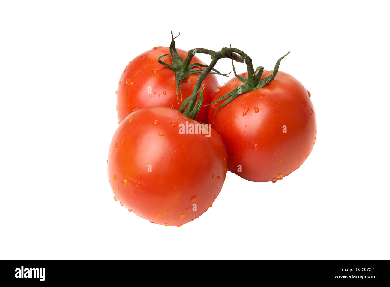 Tre pomodori Foto Stock