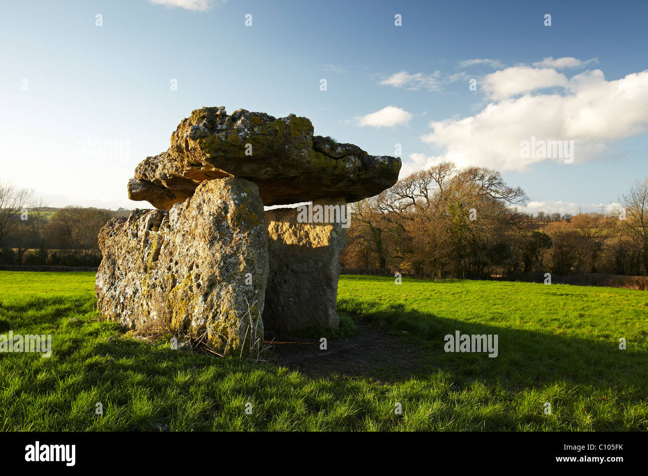 St Lythans sepoltura camera, vicino a St Nicholas, Vale of Glamorgan, Wales, Regno Unito Foto Stock