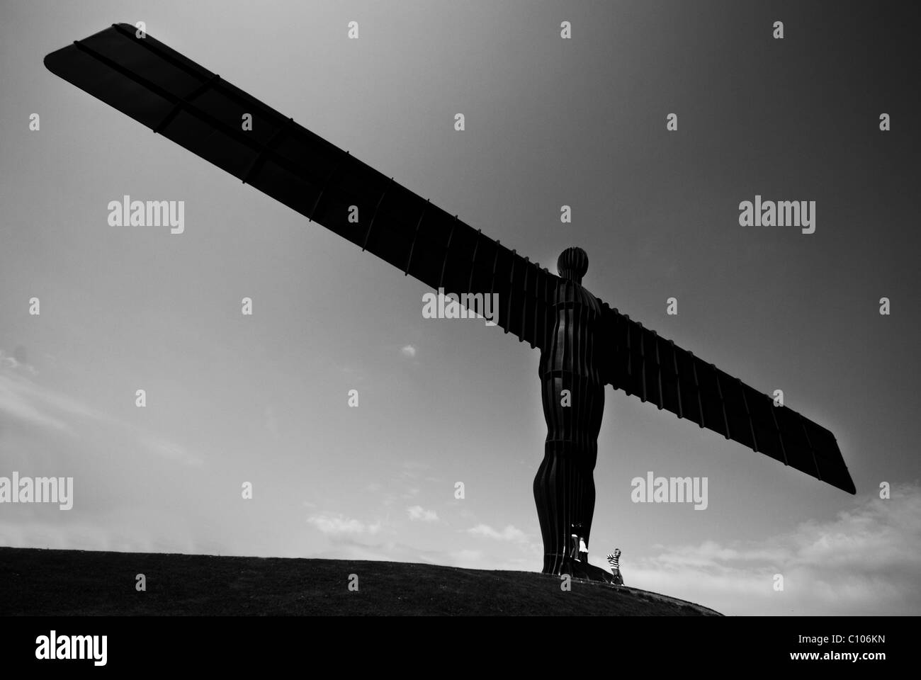 Una fotografia di un angelo del Nord su cui si affaccia la A1 a Teeside, nei pressi di Newcastle e Tyneside Foto Stock