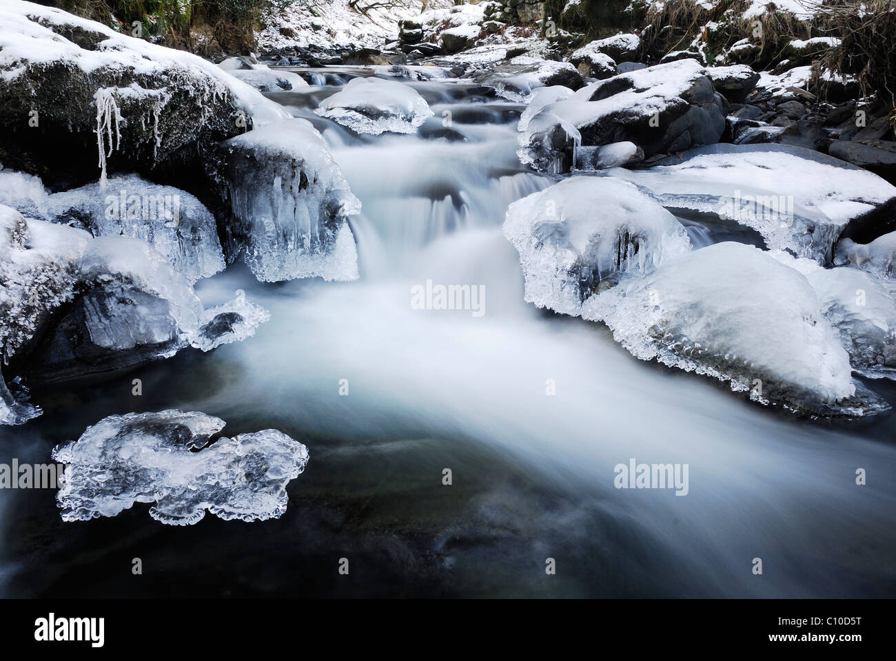 Flusso di congelati nel Lake District inglese Foto Stock
