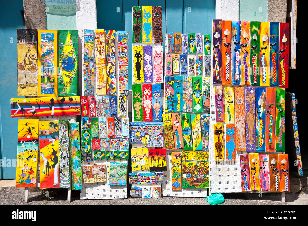 Negozio di souvenir in Pelourinho o la città vecchia, Salvador, Brasile Foto Stock