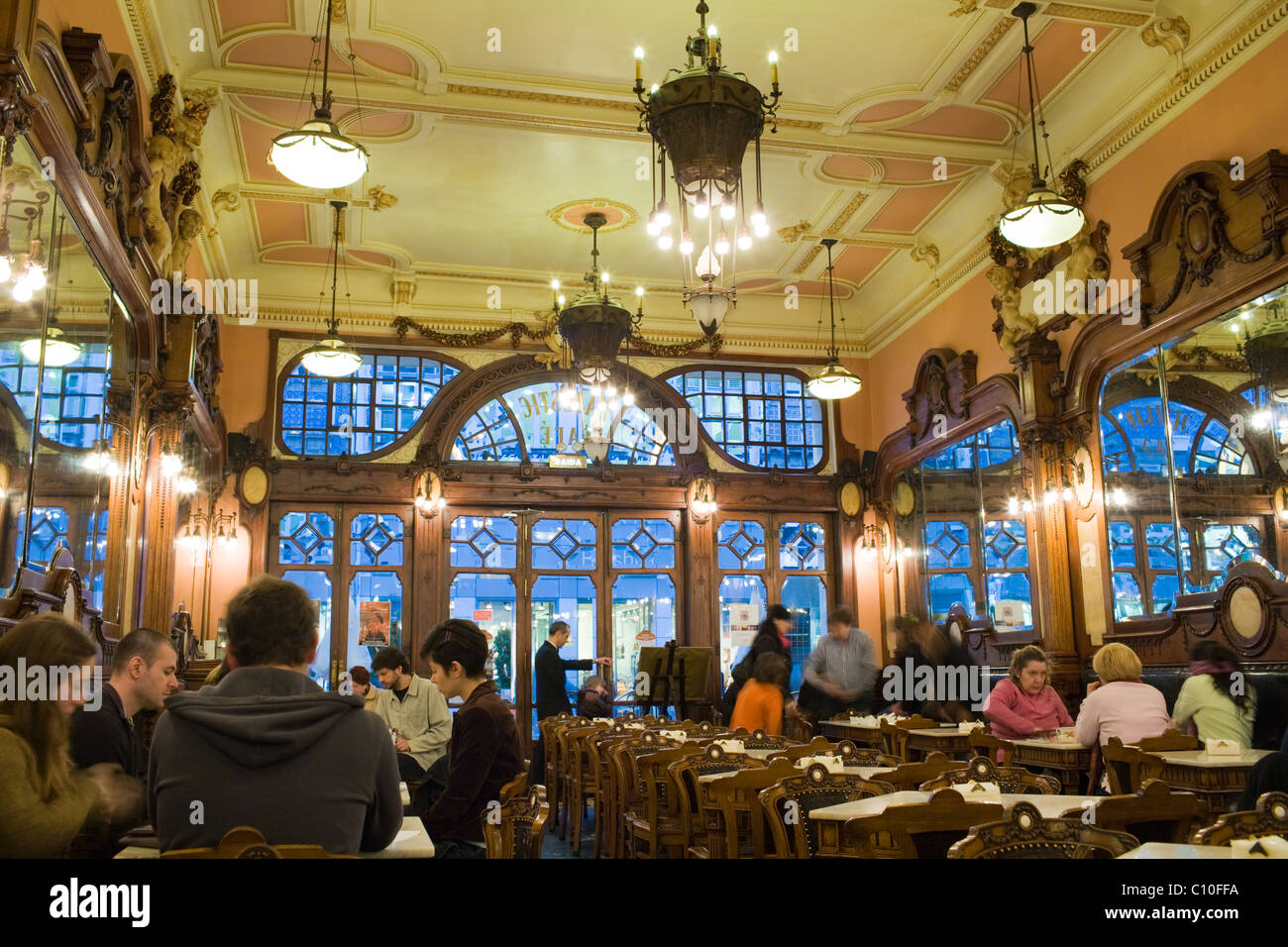 Cafe Majestic, capolavoro di art nouveau, Oporto, Portogallo Foto Stock