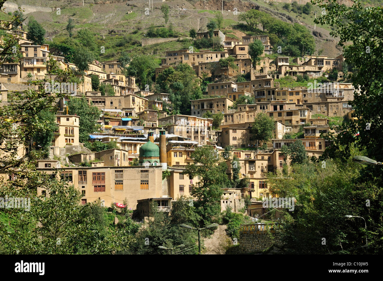 Villaggio di montagna Masuleh, Gilan Provincia, in Iran, in Asia Foto Stock