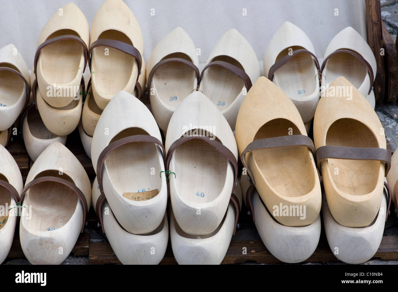 Scarpe di legno, zoccoli di legno, scarpe di legno Foto Stock