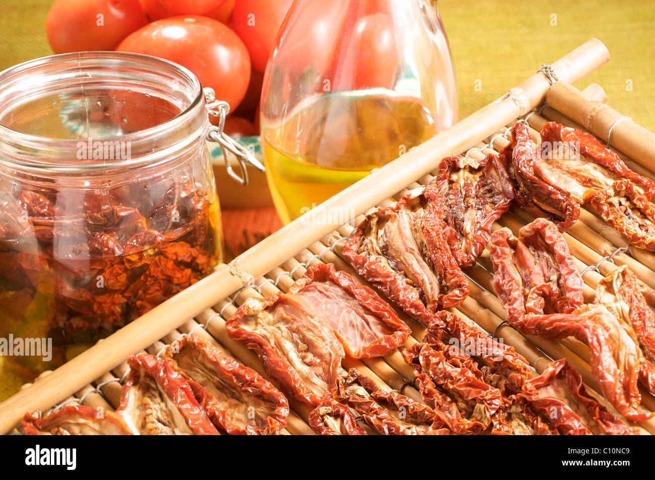 Il sud italiano di pomodori secchi Foto Stock