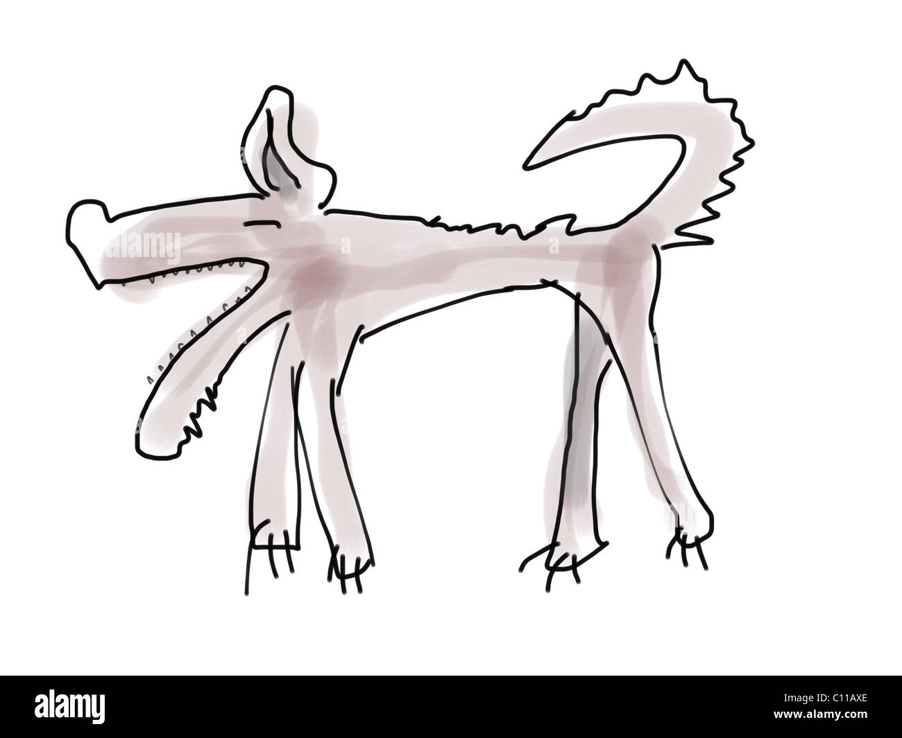 Illustrazione di un lupo come cane Foto Stock