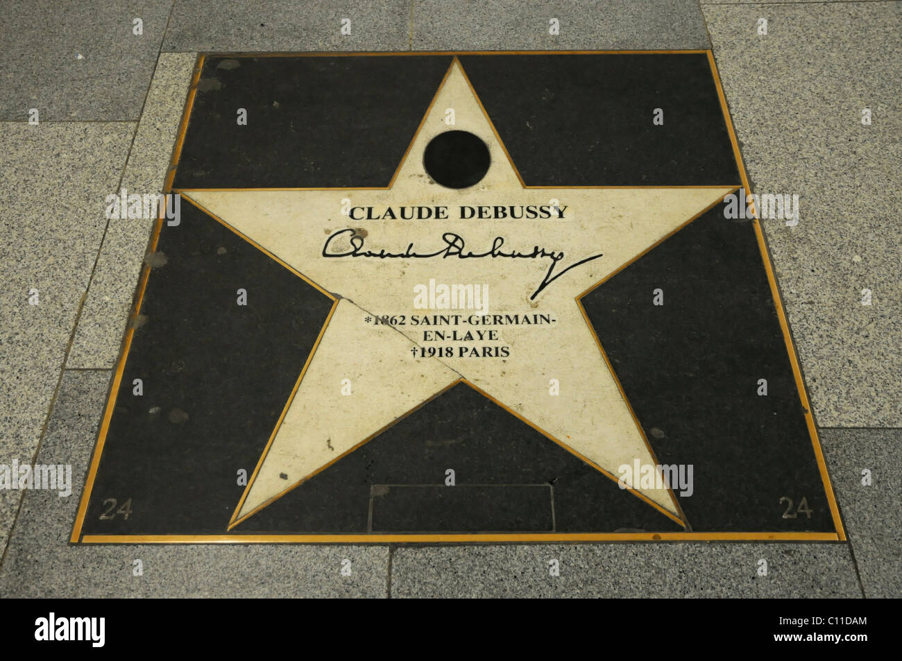 CLAUDE DEBUSSY, 1862-1918, targa commemorativa, Vienna, Austria, Europa Foto Stock
