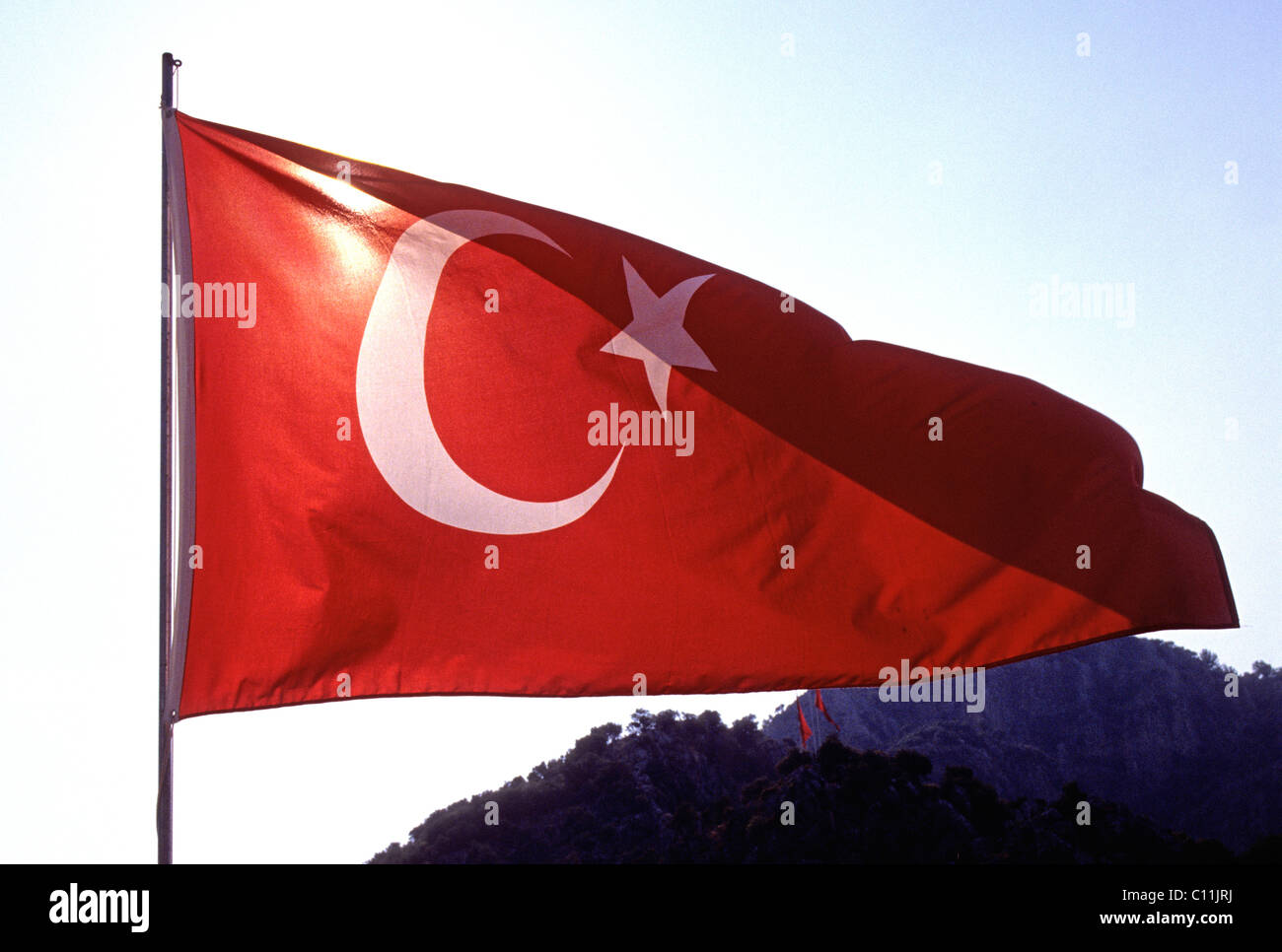 Bandiera turca - Bandiera della Turchia Foto Stock