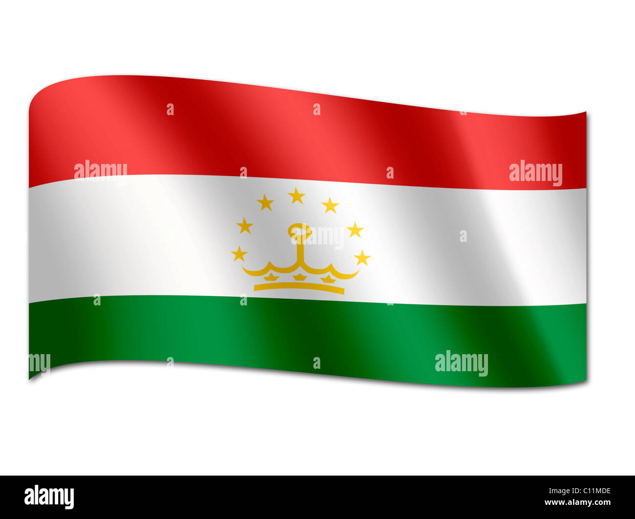 Bandiera del Tagikistan Foto Stock