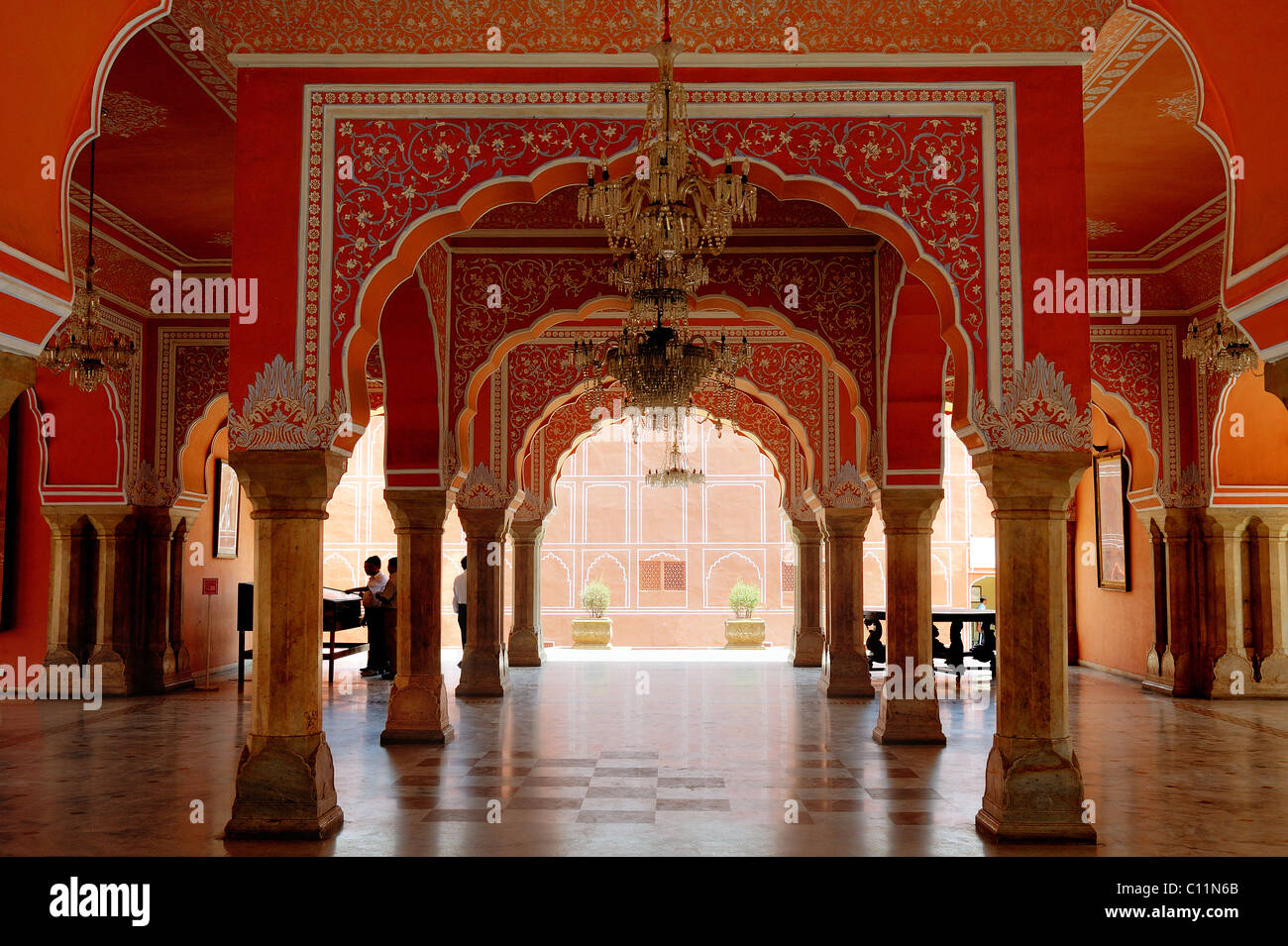 Diwan-i-Khas, all'interno del palazzo di Jaipur, Jaipur India Foto Stock