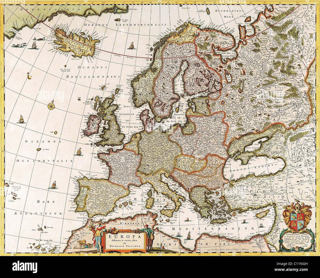 Mappa Vecchia Dell Europa E Del Mondo Foto Stock Alamy Cartina Europa Vecchia