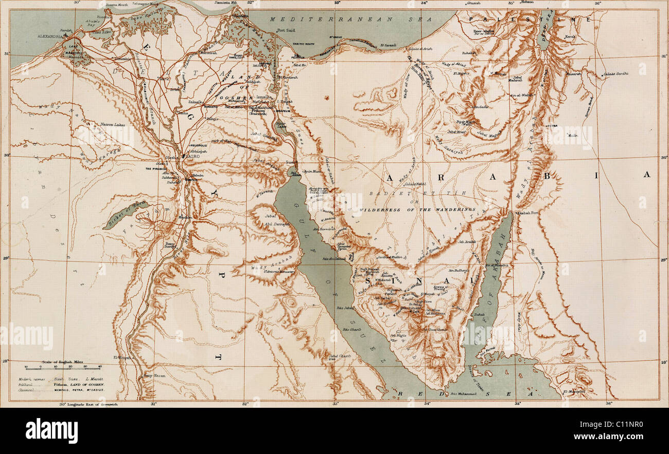 Vecchia mappa Foto Stock