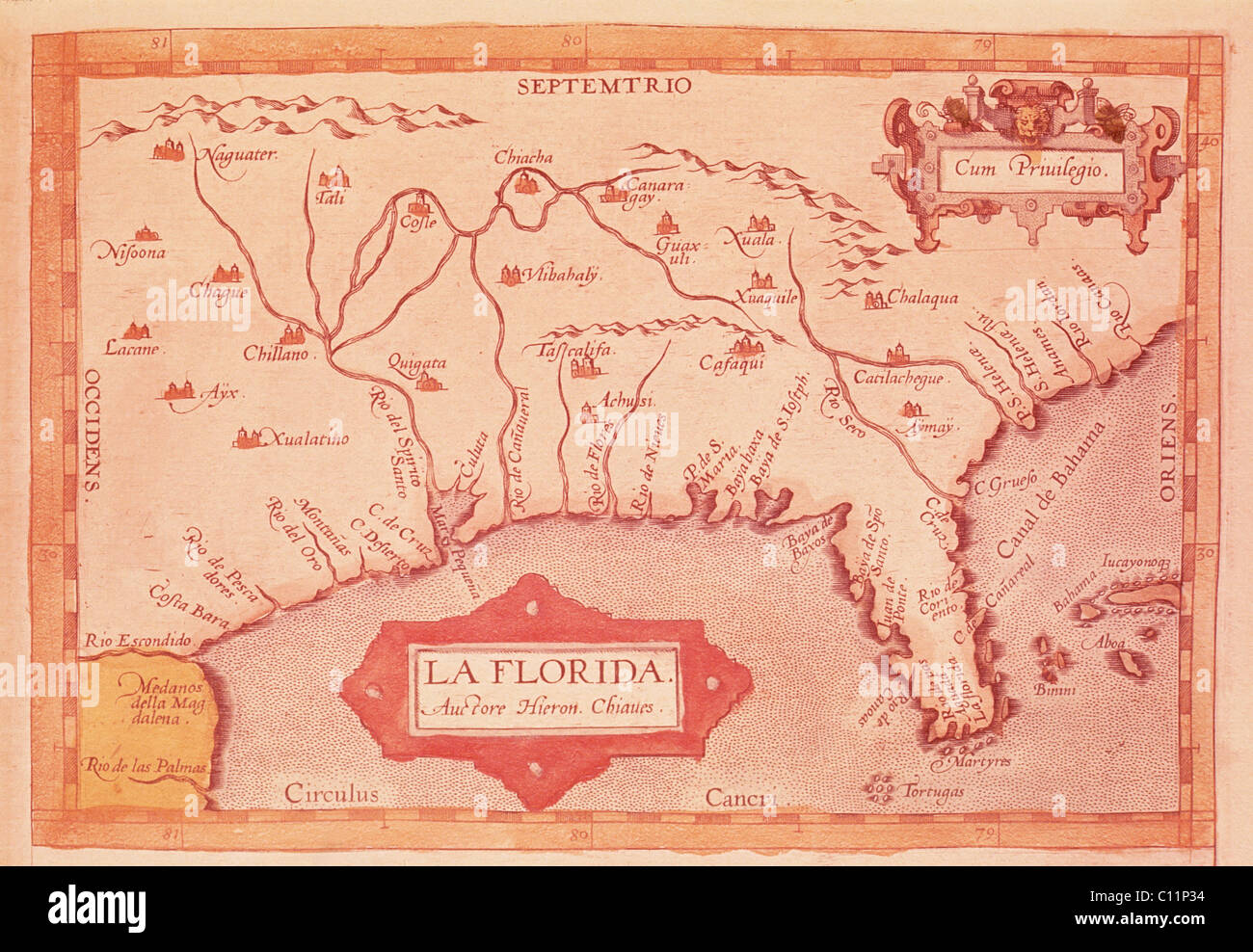 Vecchia mappa Foto Stock