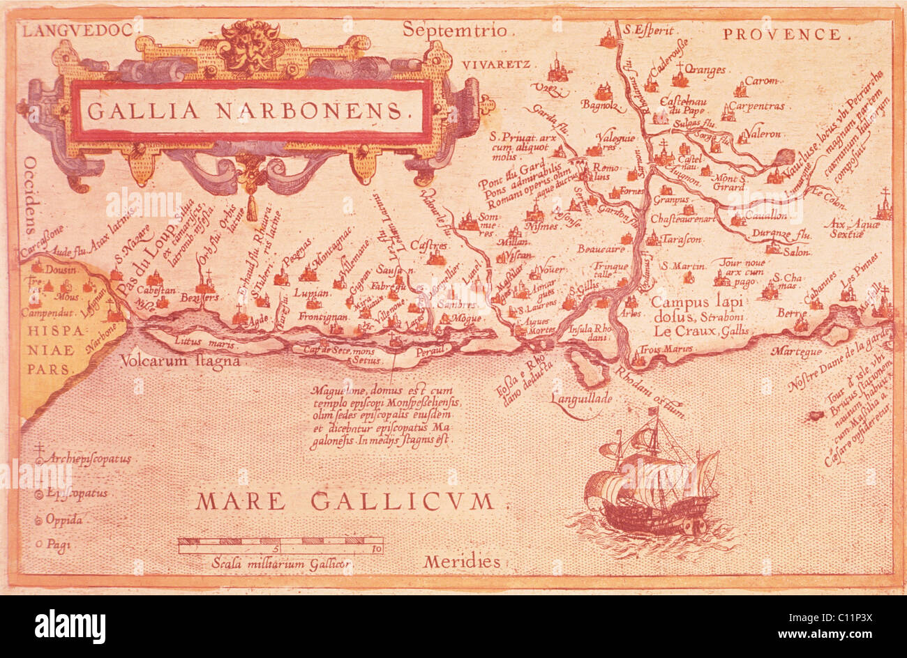 Vecchia mappa Foto Stock