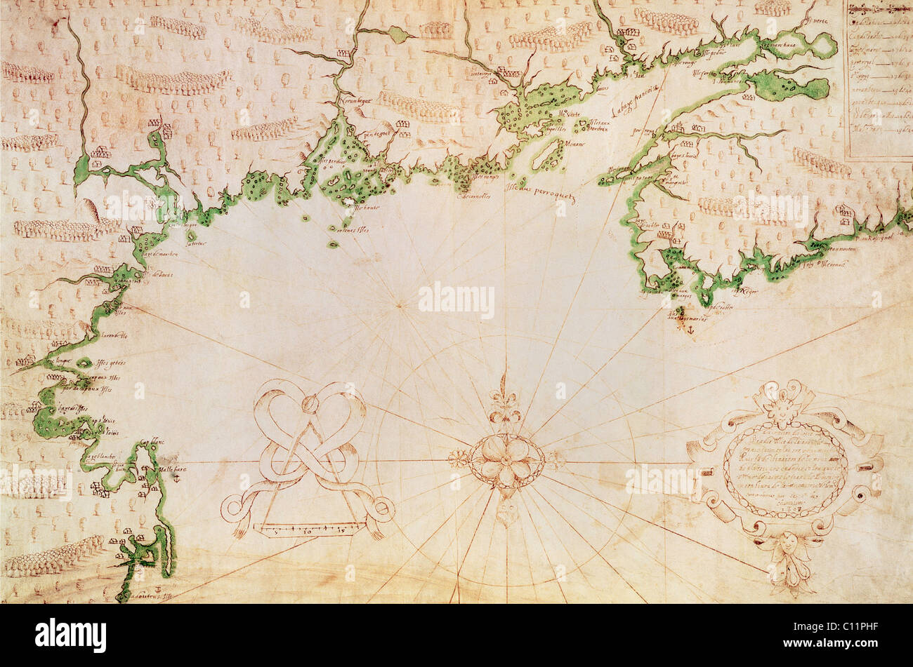 Vecchia mappa Foto Stock