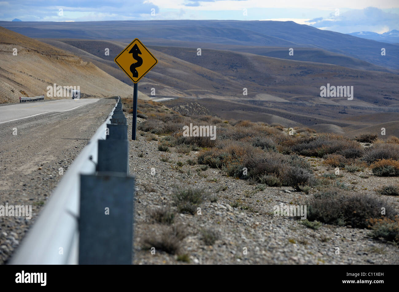 Strada di Montagna, Patagonia, Cile, Sud America Foto Stock