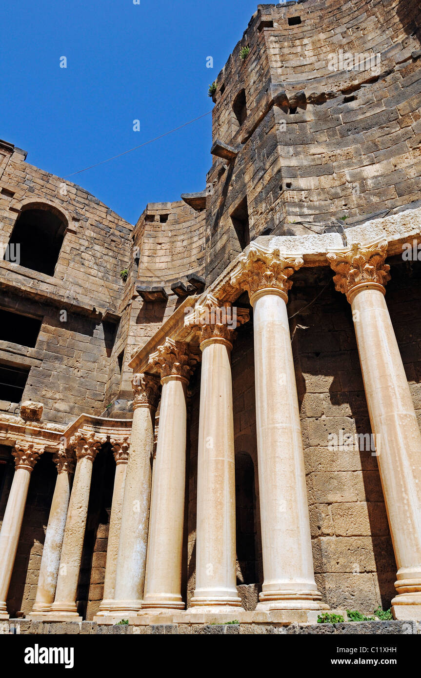 Teatro romano di Bosra, Siria, Asia Foto Stock