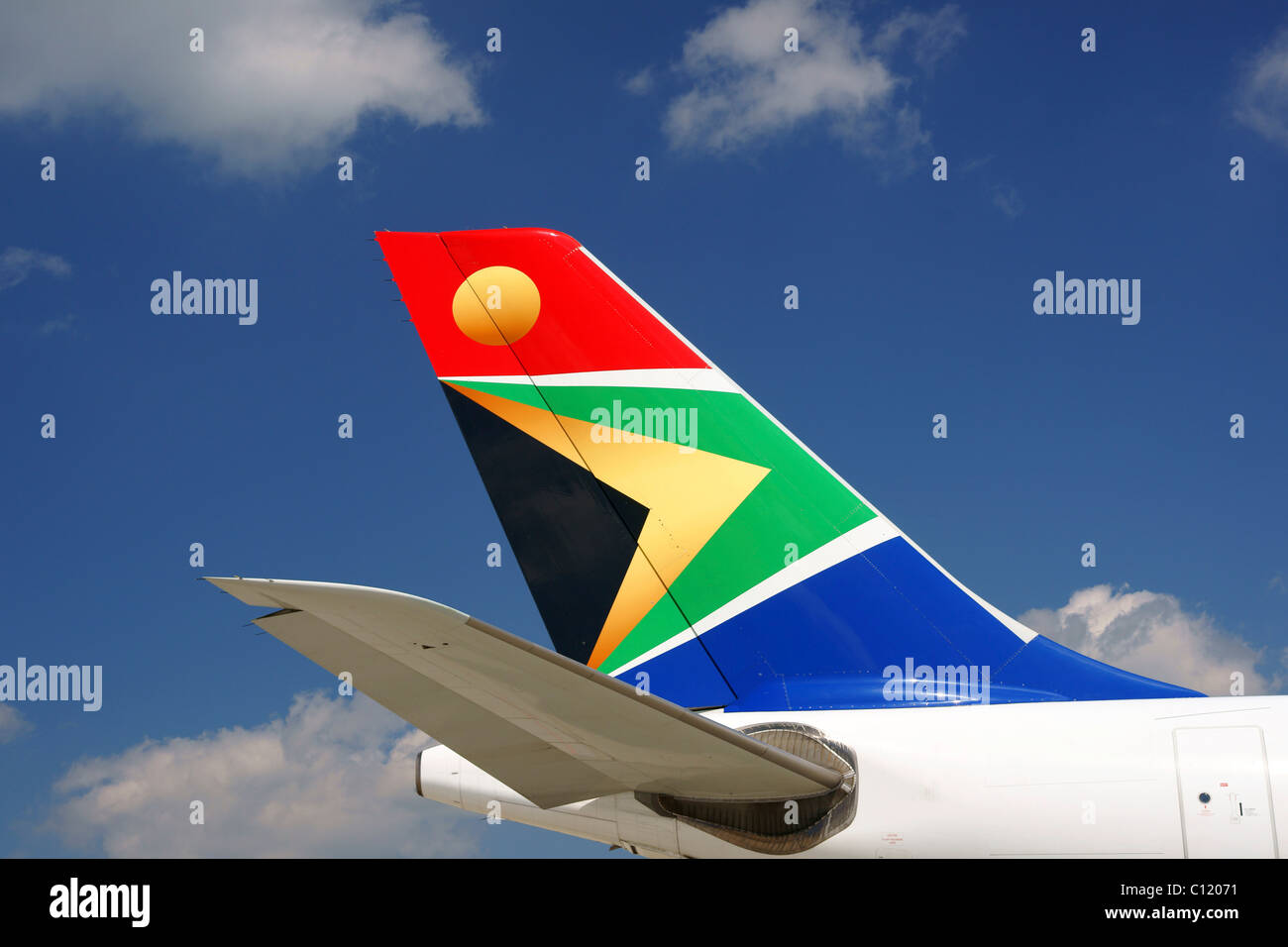 Aeroplano, unità di coda, Sud Africa, SA, Airbus A 340 Foto Stock