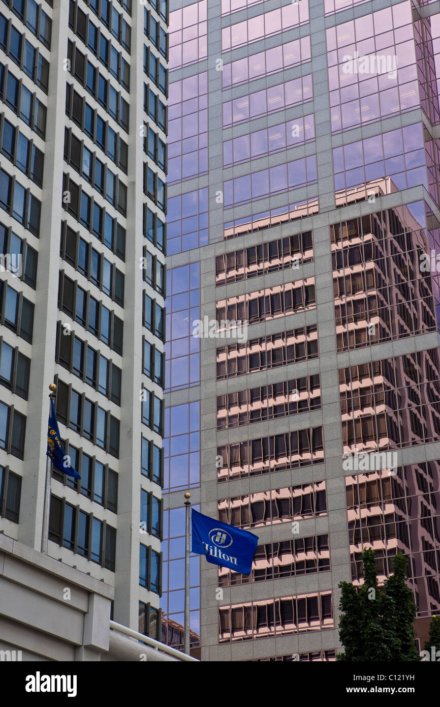 Hilton in SW Taylor Street, Portland, Oregon, Stati Uniti d'America Foto Stock