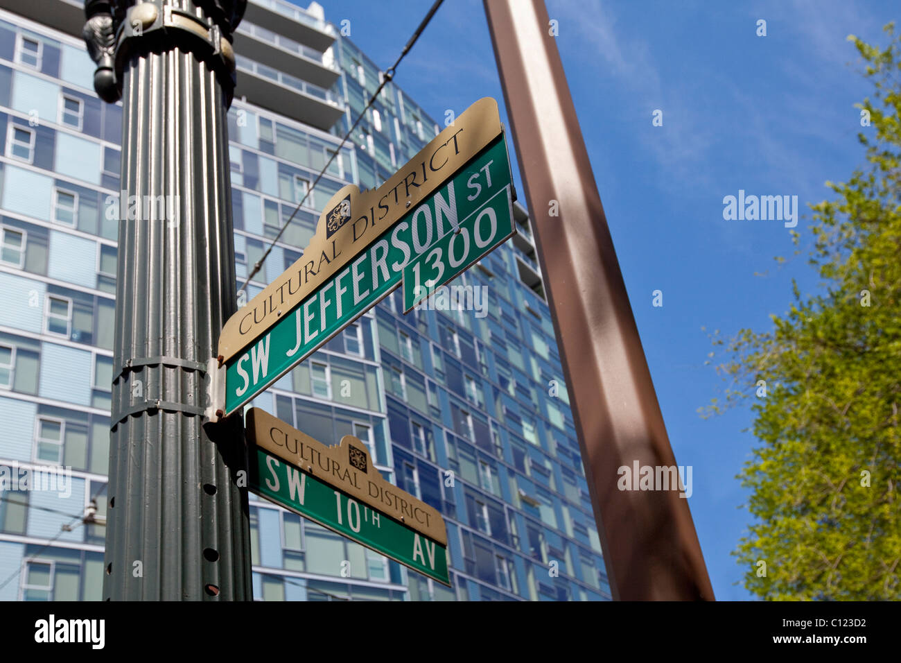 Il distretto culturale, SW Jefferson St, Portland, Oregon, Stati Uniti d'America Foto Stock