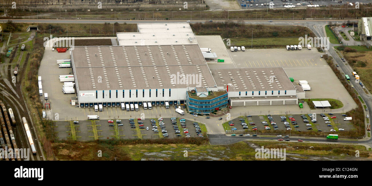 Vista aerea, Lekkerland store, Sterkrade, Oberhausen Ruhrgebiet regione Renania settentrionale-Vestfalia, Germania, Europa Foto Stock