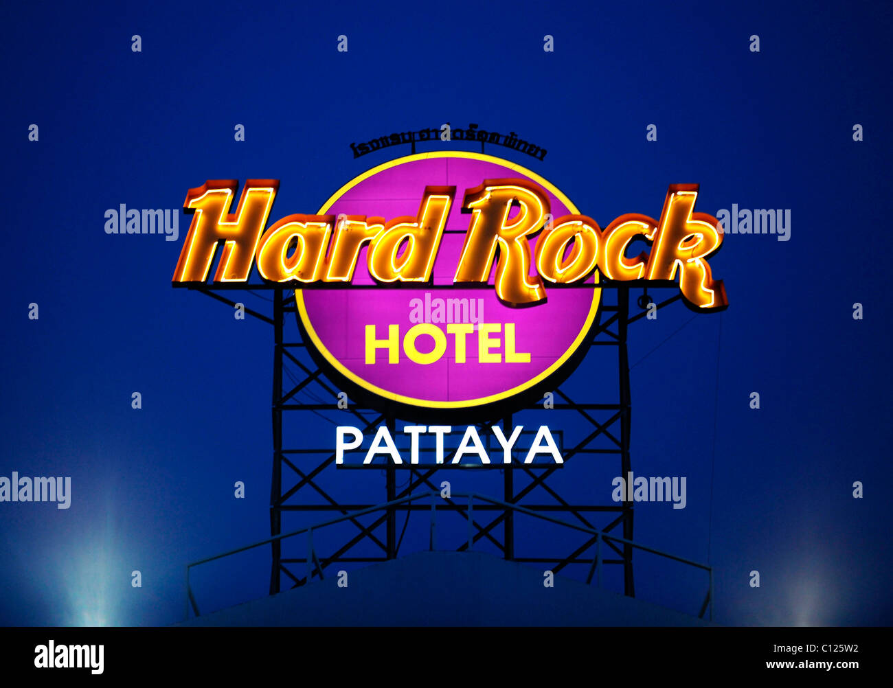 Hard Rock Hotel Pattaya di notte, Thailandia, Asia Foto Stock