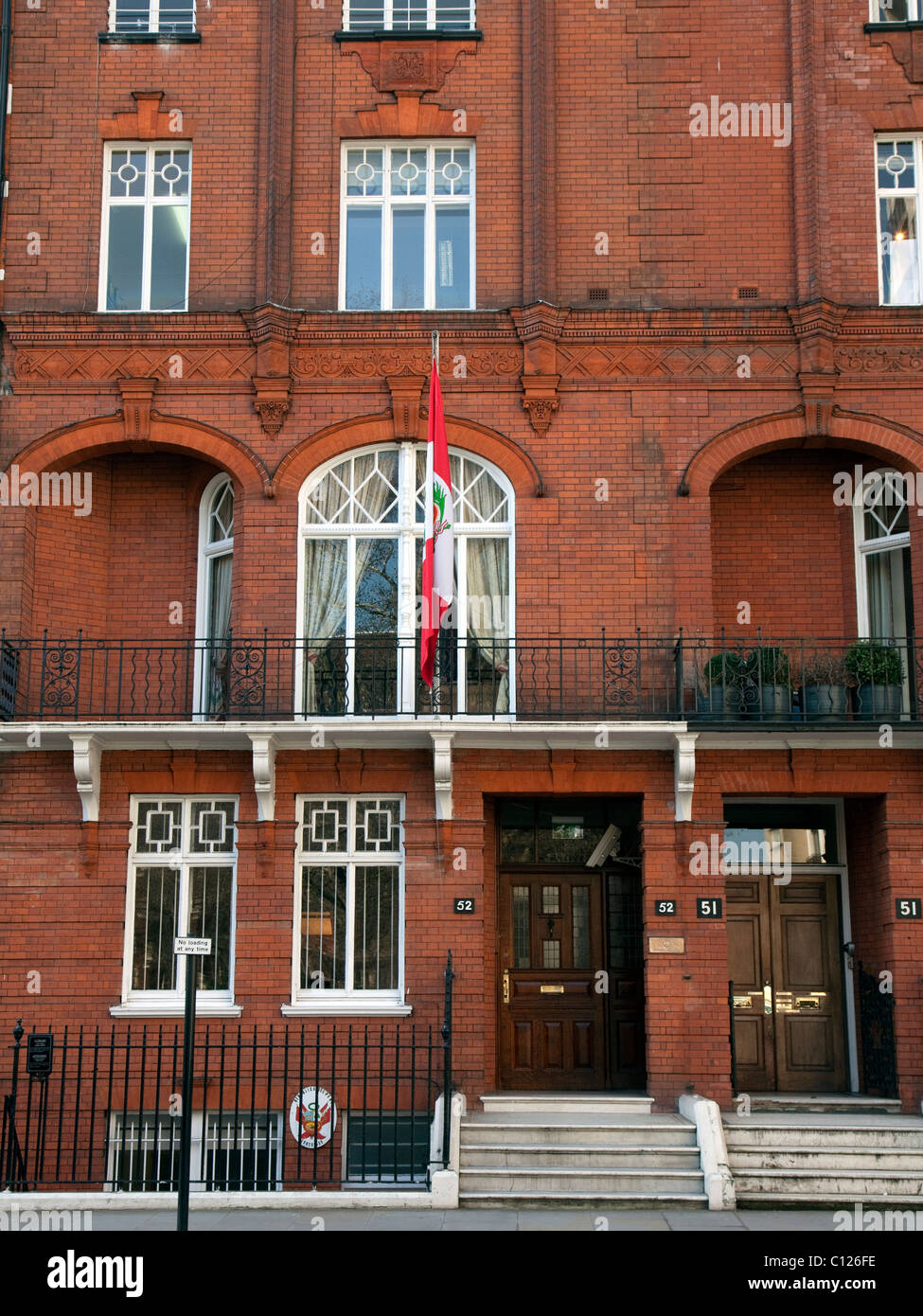 Ambasciata peruviana, Sloane Street, Londra Foto Stock