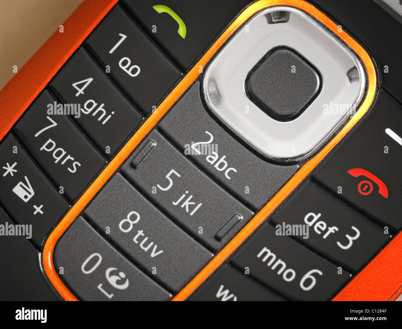 In prossimità di un telefono cellulare tastiera Foto Stock