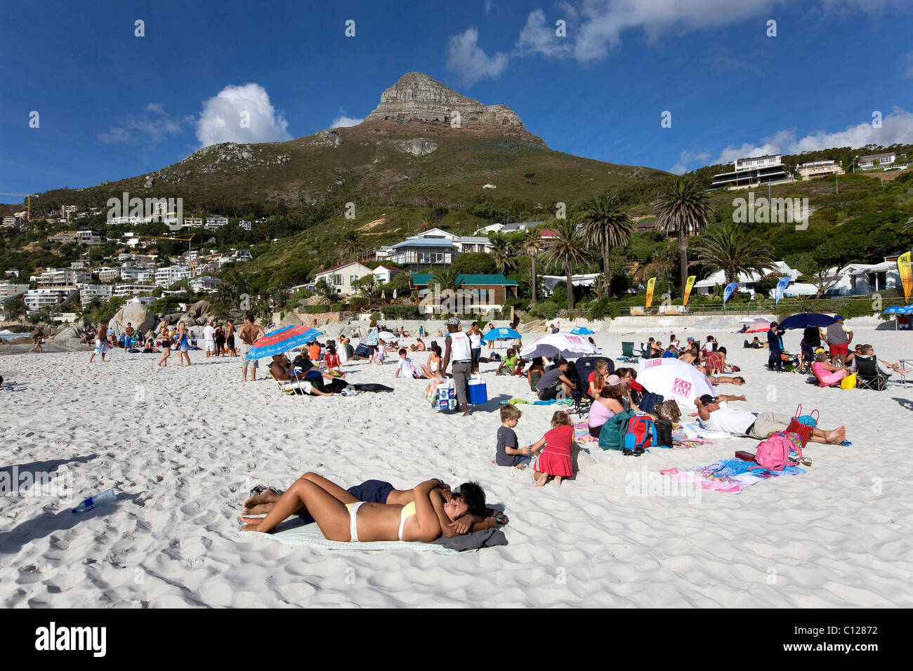 Clifton Bay, la spiaggia del sobborgo di Clifton, Cape Town, Western Cape, Sud Africa e Africa Foto Stock