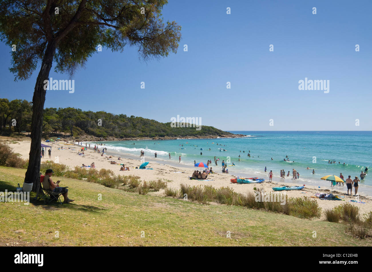 Estate calda giornata in spiaggia Meelup vicino per Dunsborough, Australia occidentale Foto Stock