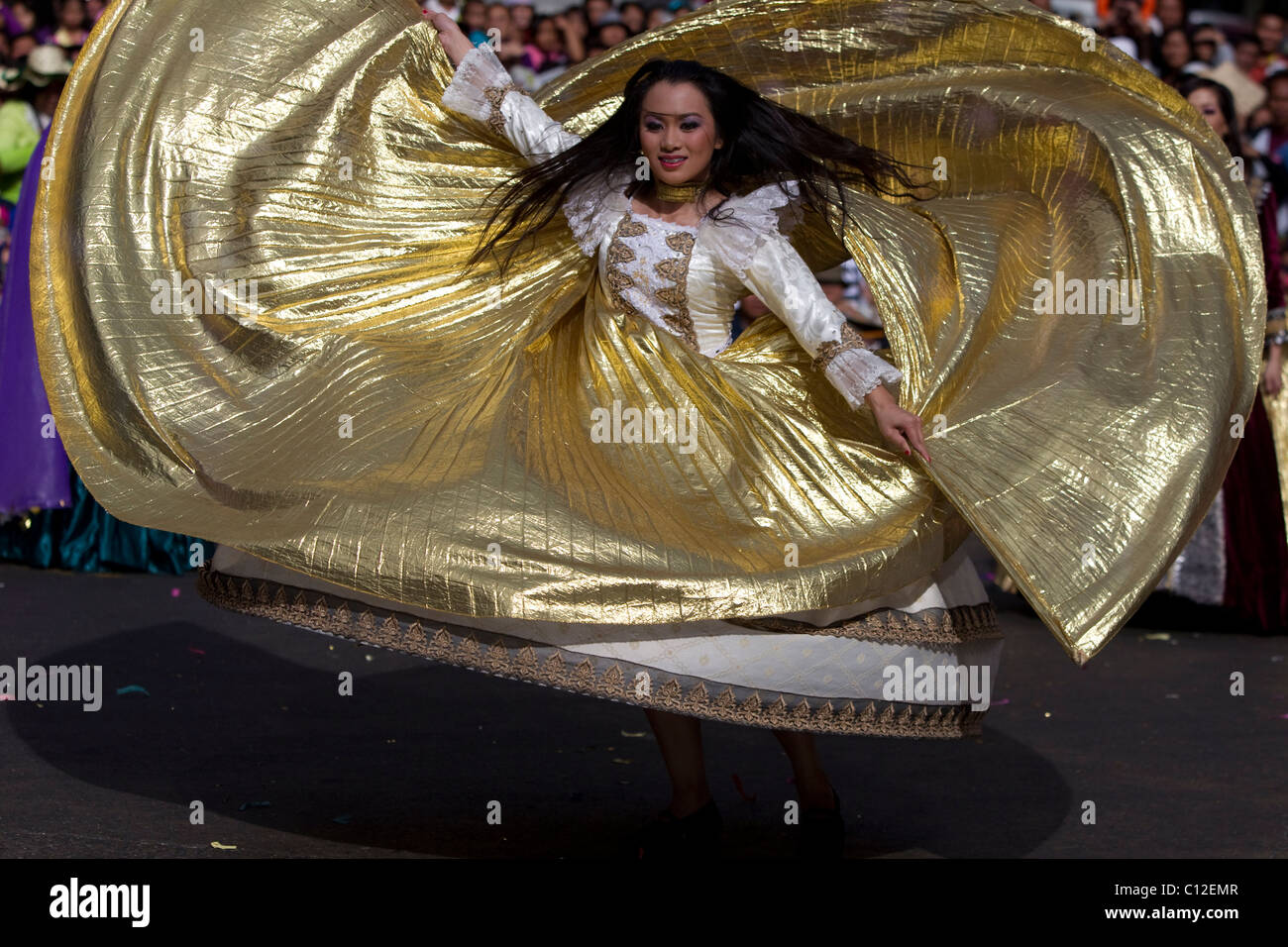 La ballerina;Panagbenga street festival;baguio city;Filippine Foto Stock