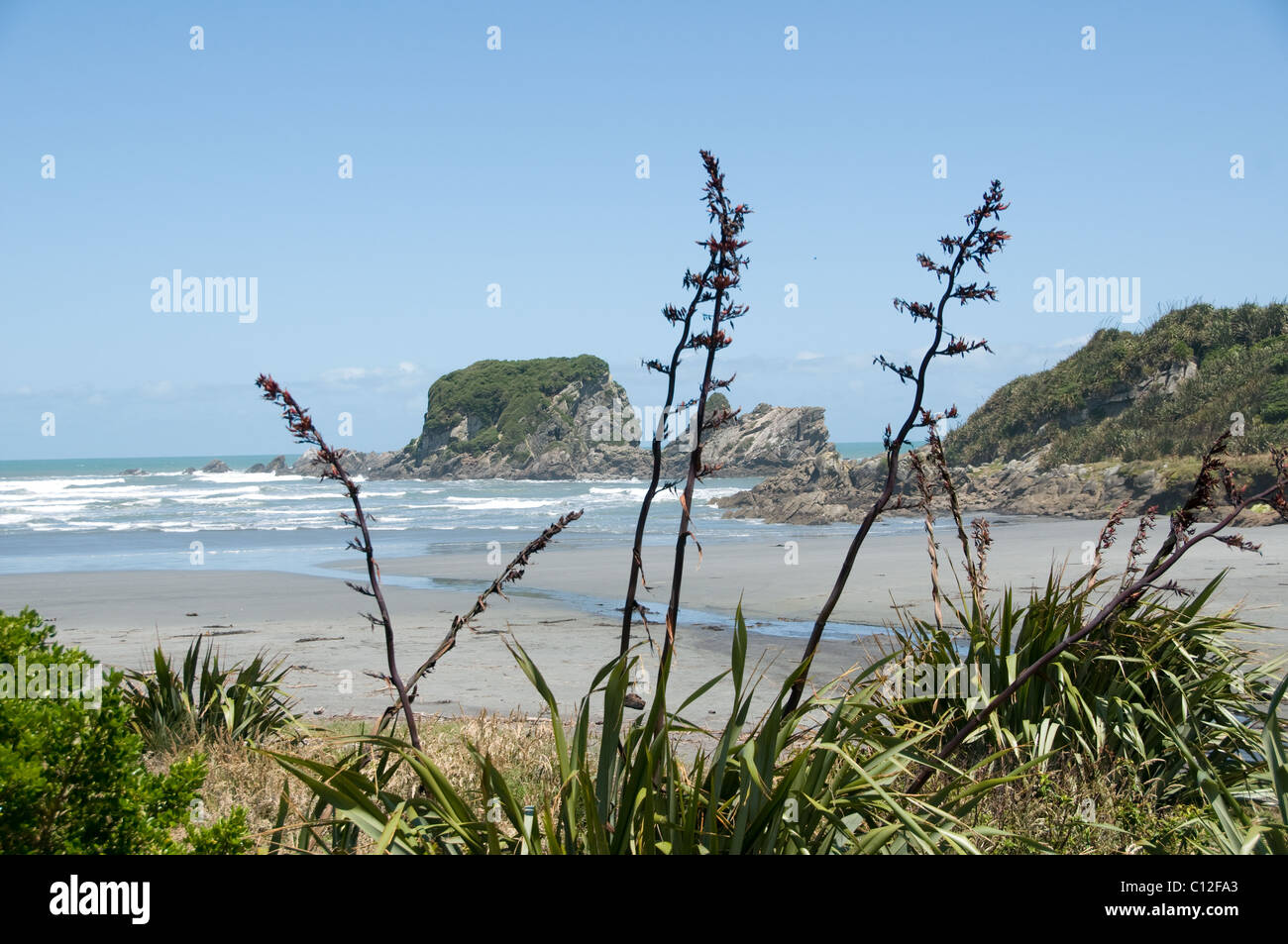 Tauranga Bay a Cape Foulwind, Nuova Zelanda Foto Stock