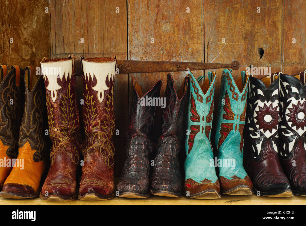 Variazione del cowboy scarpe Foto Stock