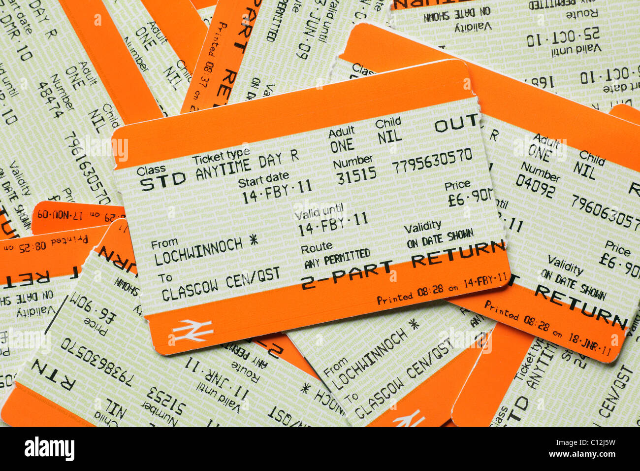 I biglietti del treno, Scotland, Regno Unito Foto Stock