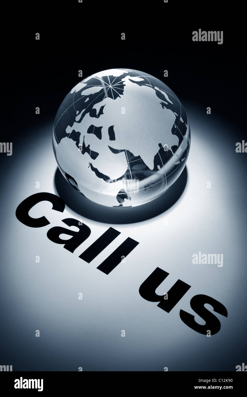 Globe, il concetto di Call us Foto Stock